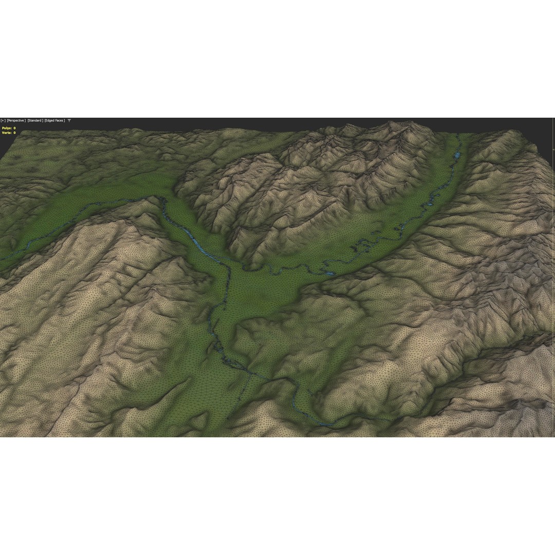 Grenoble Low-Poly 3D Model – Optimized Terrain with PBR Textures, FBX - View 11