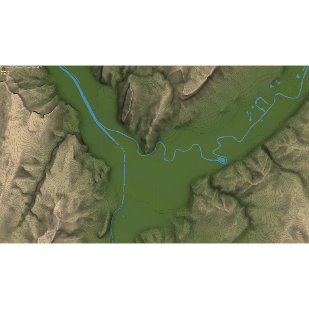 Grenoble Low-Poly 3D Model – Optimized Terrain with PBR Textures, FBX - View 3