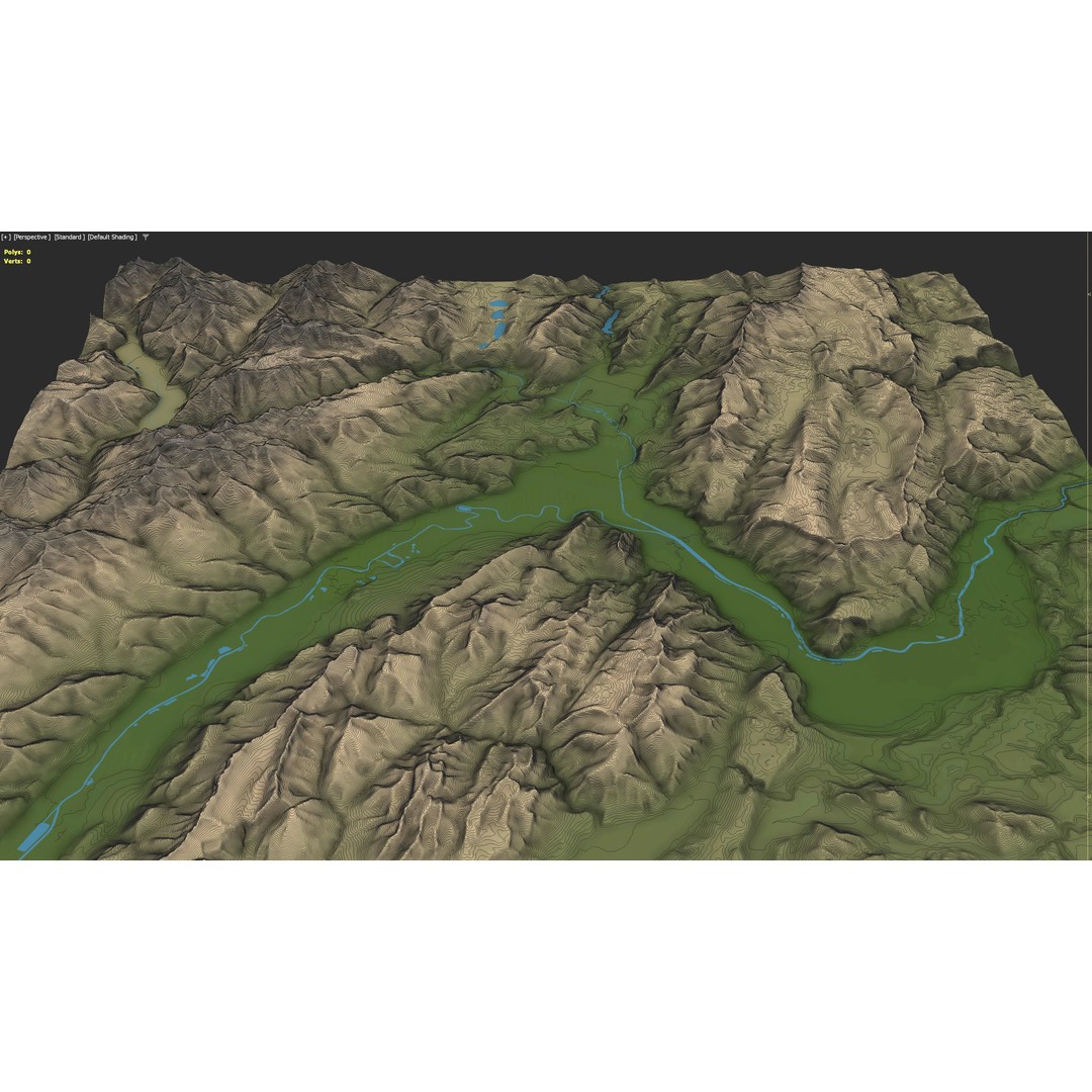 Grenoble Low-Poly 3D Model – Optimized Terrain with PBR Textures, FBX - View 4