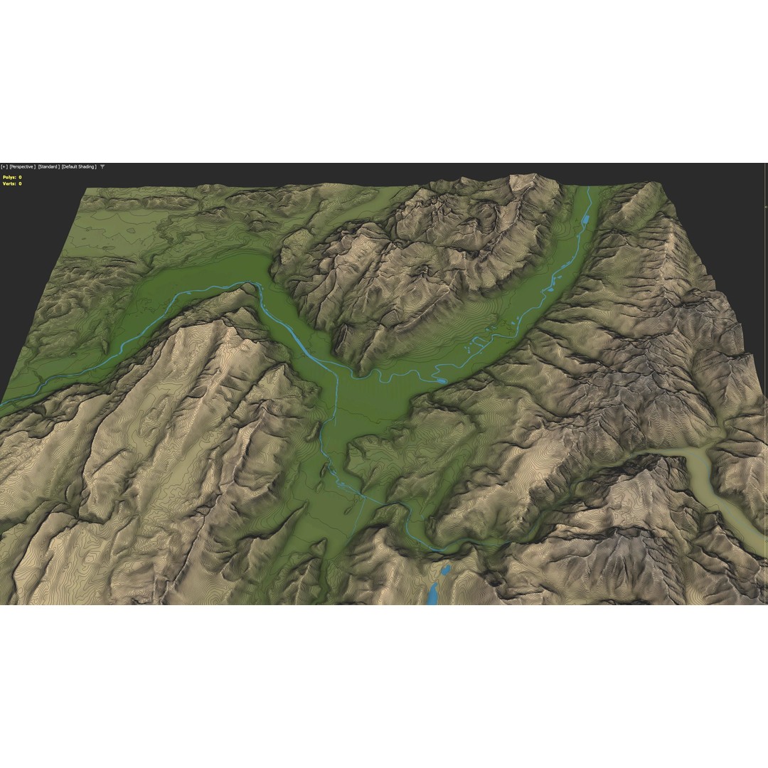Grenoble Low-Poly 3D Model – Optimized Terrain with PBR Textures, FBX - View 5