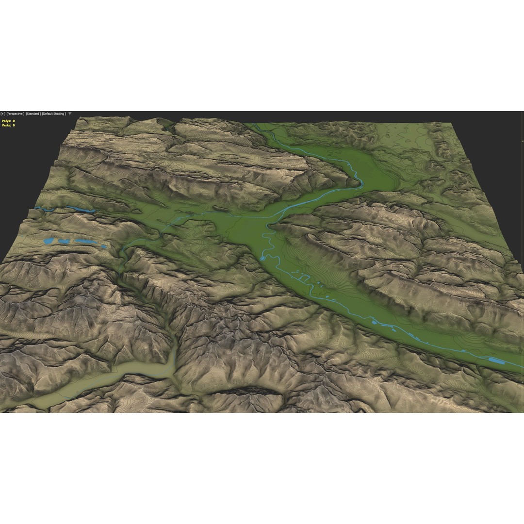 Grenoble Low-Poly 3D Model – Optimized Terrain with PBR Textures, FBX - View 6