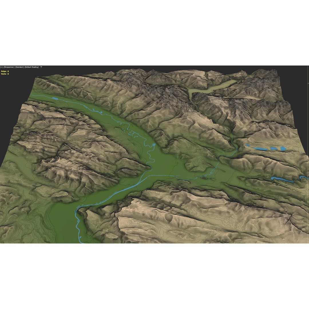 Grenoble Low-Poly 3D Model – Optimized Terrain with PBR Textures, FBX - View 7
