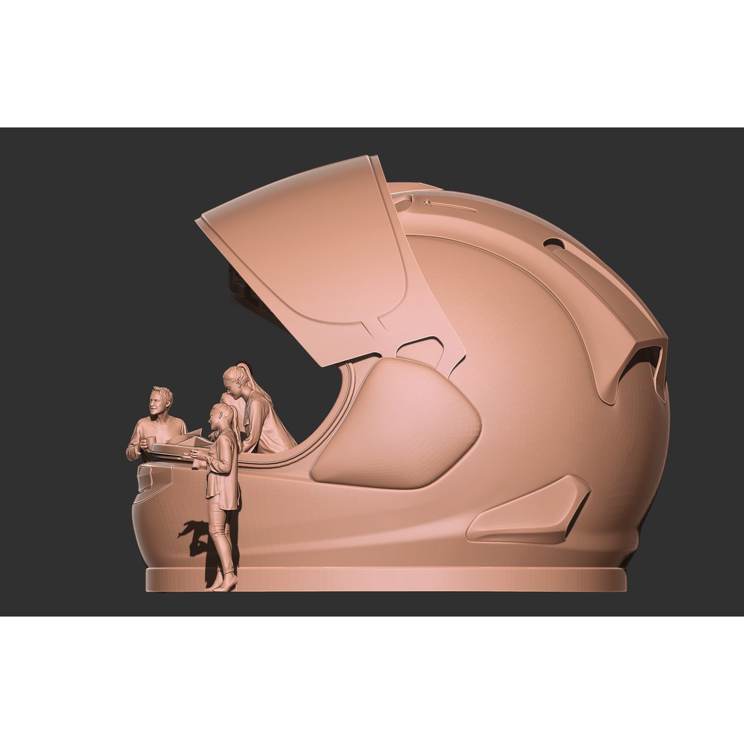 Helmet Coffee Shop 3D Model – Isometric Cartoon Building, FBX, OBJ - View 13