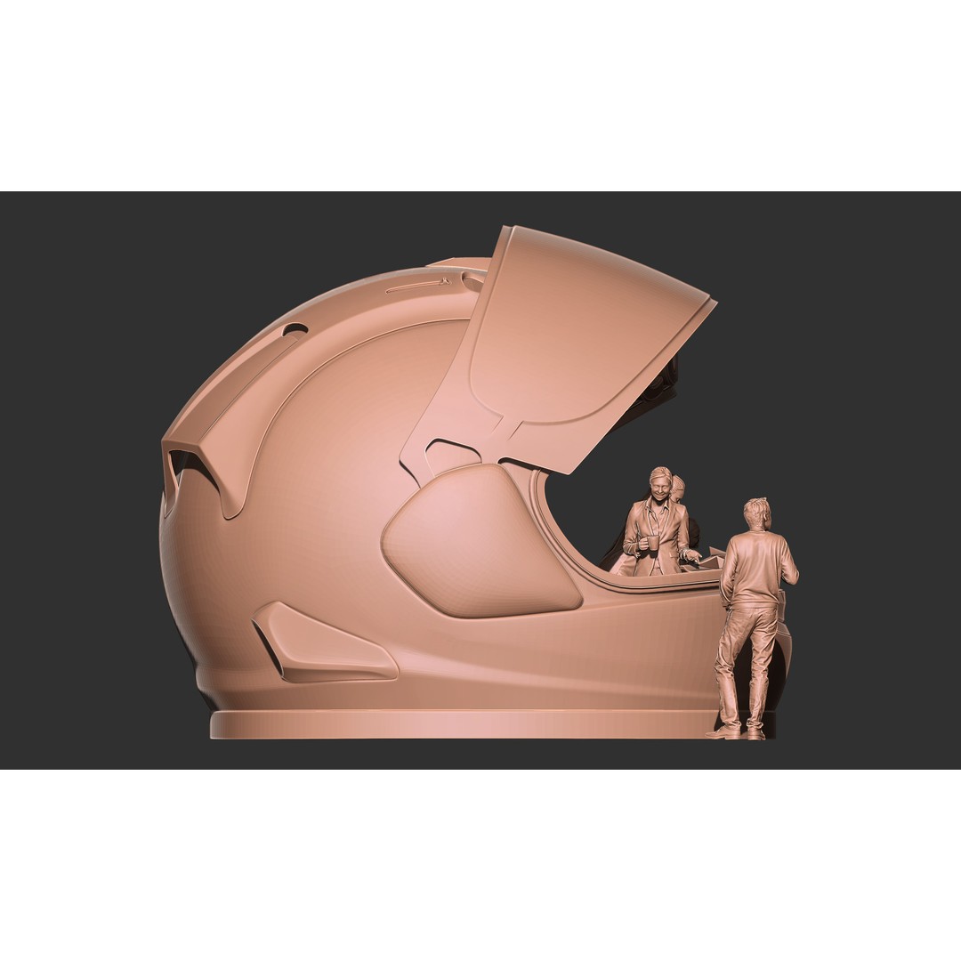 Helmet Coffee Shop 3D Model – Isometric Cartoon Building, FBX, OBJ - View 14