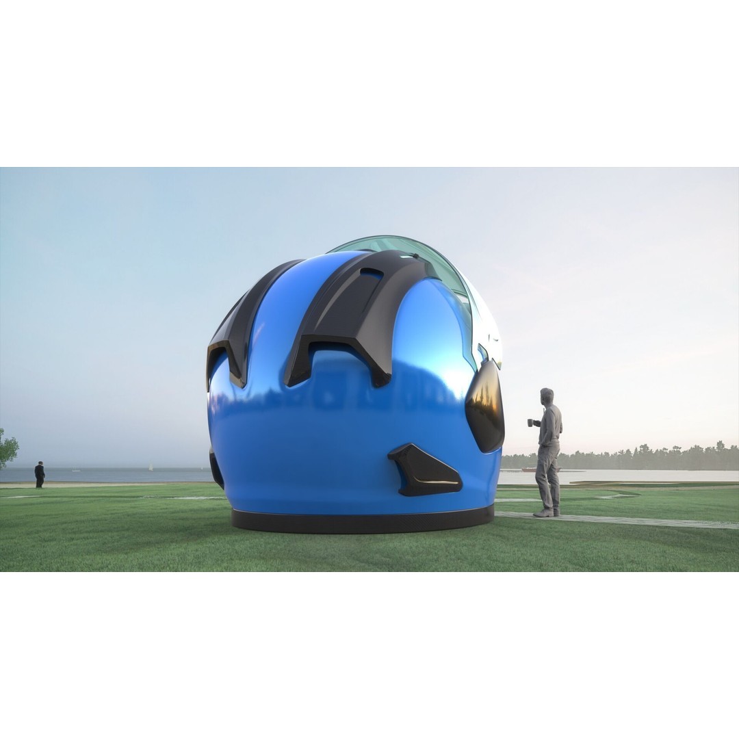 Helmet Coffee Shop 3D Model – Isometric Cartoon Building, FBX, OBJ - View 5