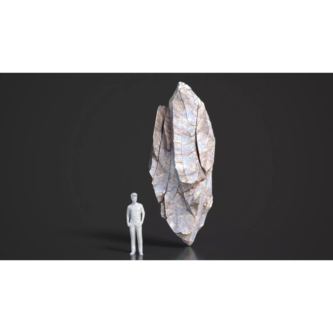 Modular Cliff Rocks 3D Model – Low Poly & High Poly Game Asset, FBX/OBJ - View 10