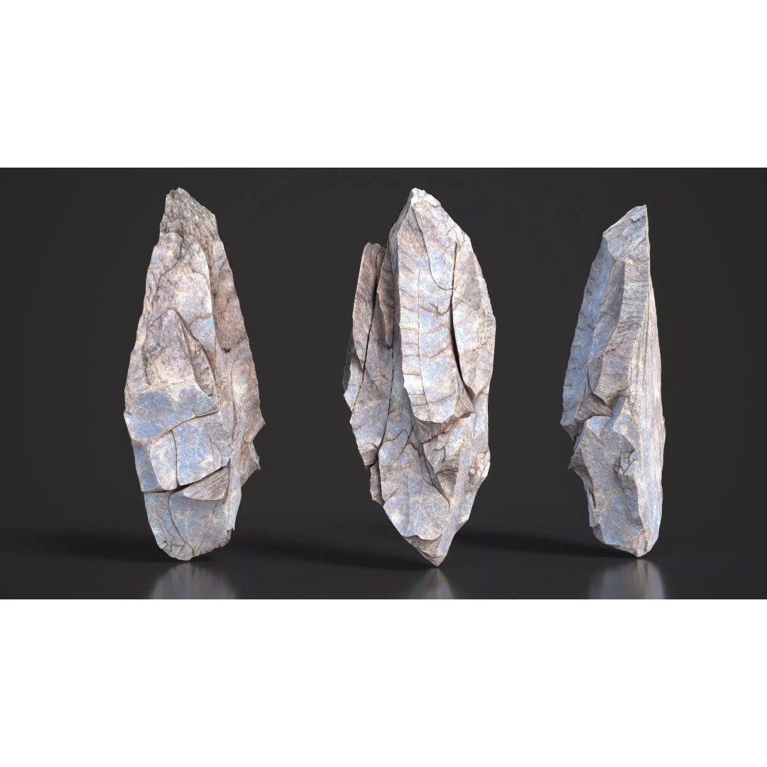 Modular Cliff Rocks 3D Model – Low Poly & High Poly Game Asset, FBX/OBJ - View 11