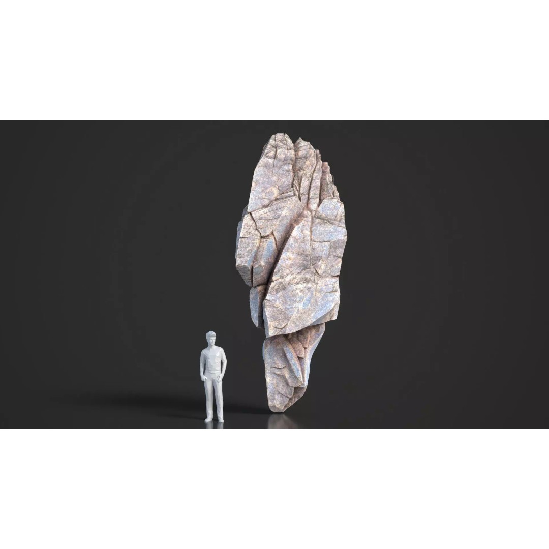 Modular Cliff Rocks 3D Model – Low Poly & High Poly Game Asset, FBX/OBJ - View 14