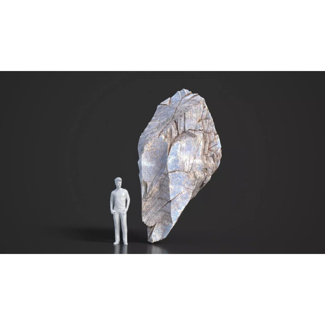 Modular Cliff Rocks 3D Model – Low Poly & High Poly Game Asset, FBX/OBJ - View 16
