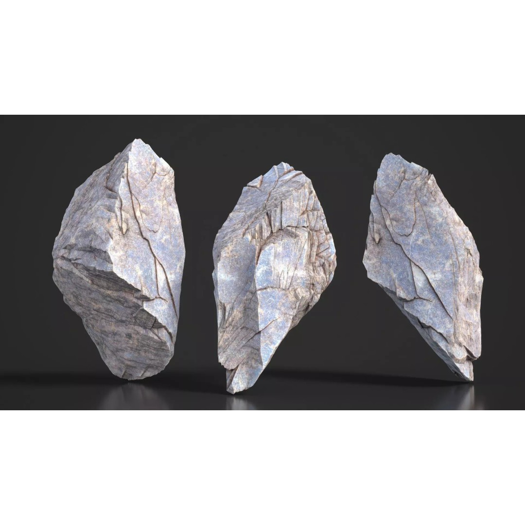 Modular Cliff Rocks 3D Model – Low Poly & High Poly Game Asset, FBX/OBJ - View 17