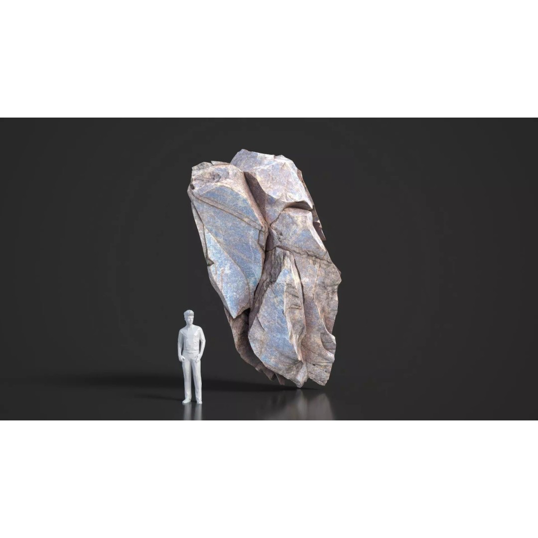 Modular Cliff Rocks 3D Model – Low Poly & High Poly Game Asset, FBX/OBJ - View 18