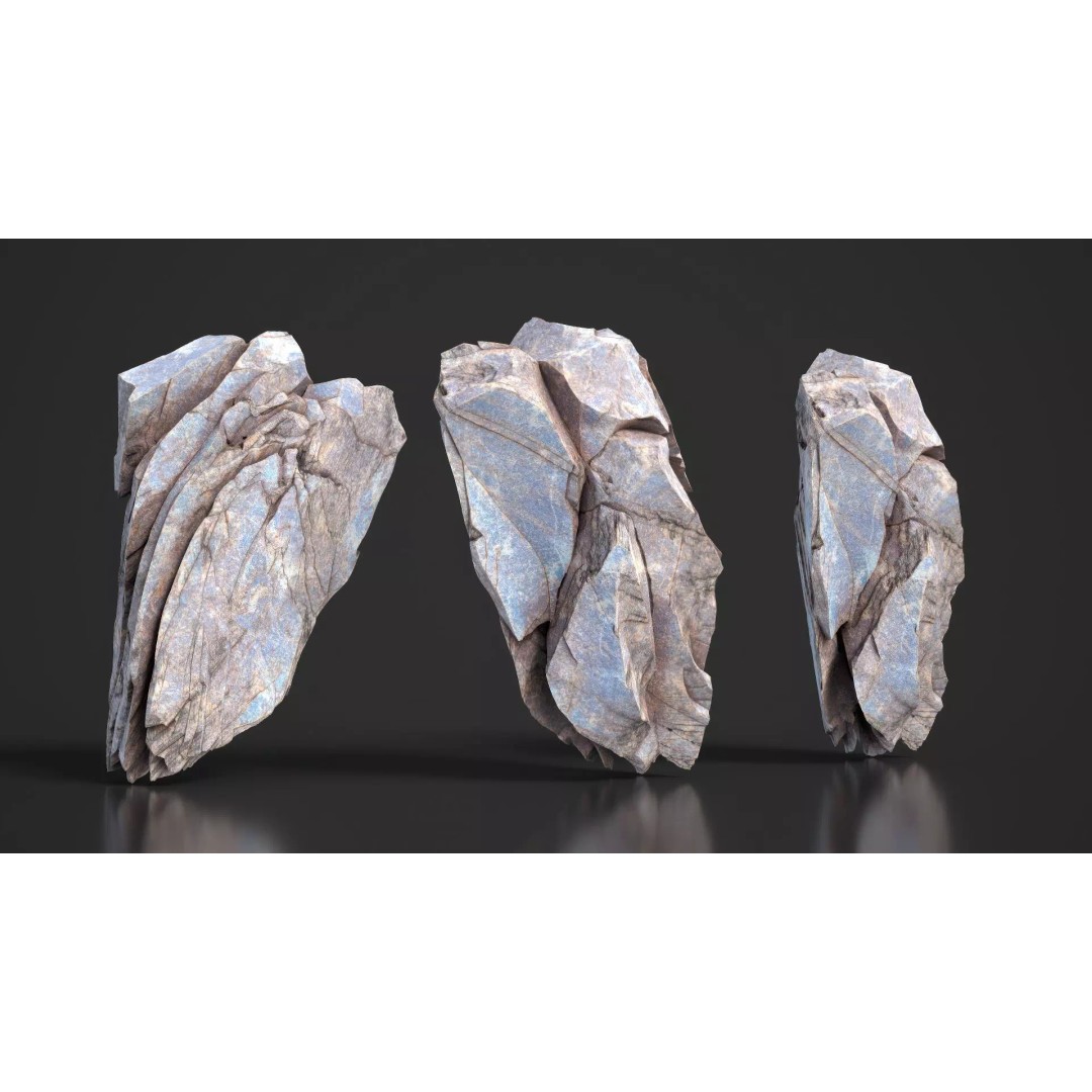 Modular Cliff Rocks 3D Model – Low Poly & High Poly Game Asset, FBX/OBJ - View 19