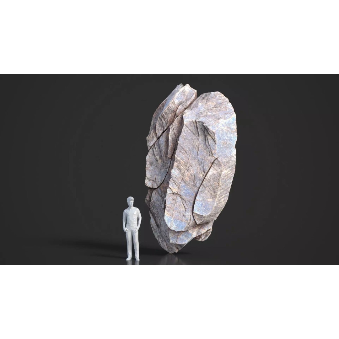 Modular Cliff Rocks 3D Model – Low Poly & High Poly Game Asset, FBX/OBJ - View 20