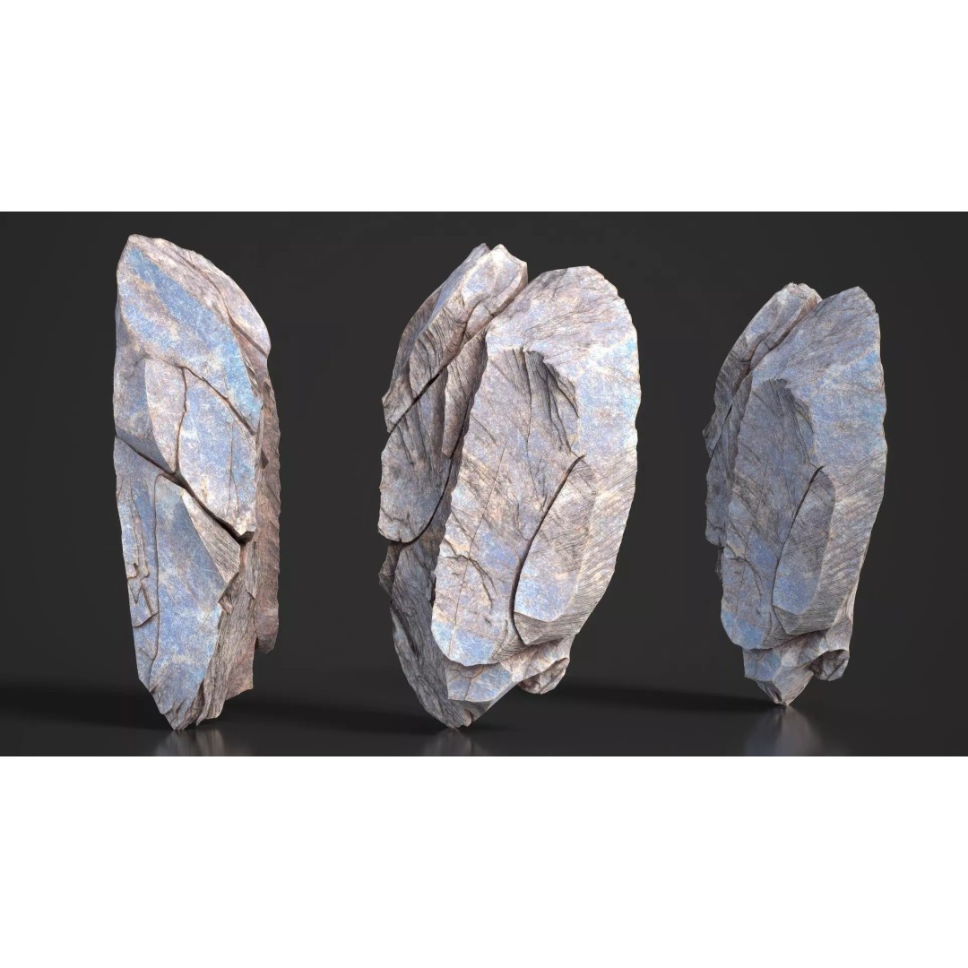 Modular Cliff Rocks 3D Model – Low Poly & High Poly Game Asset, FBX/OBJ - View 21