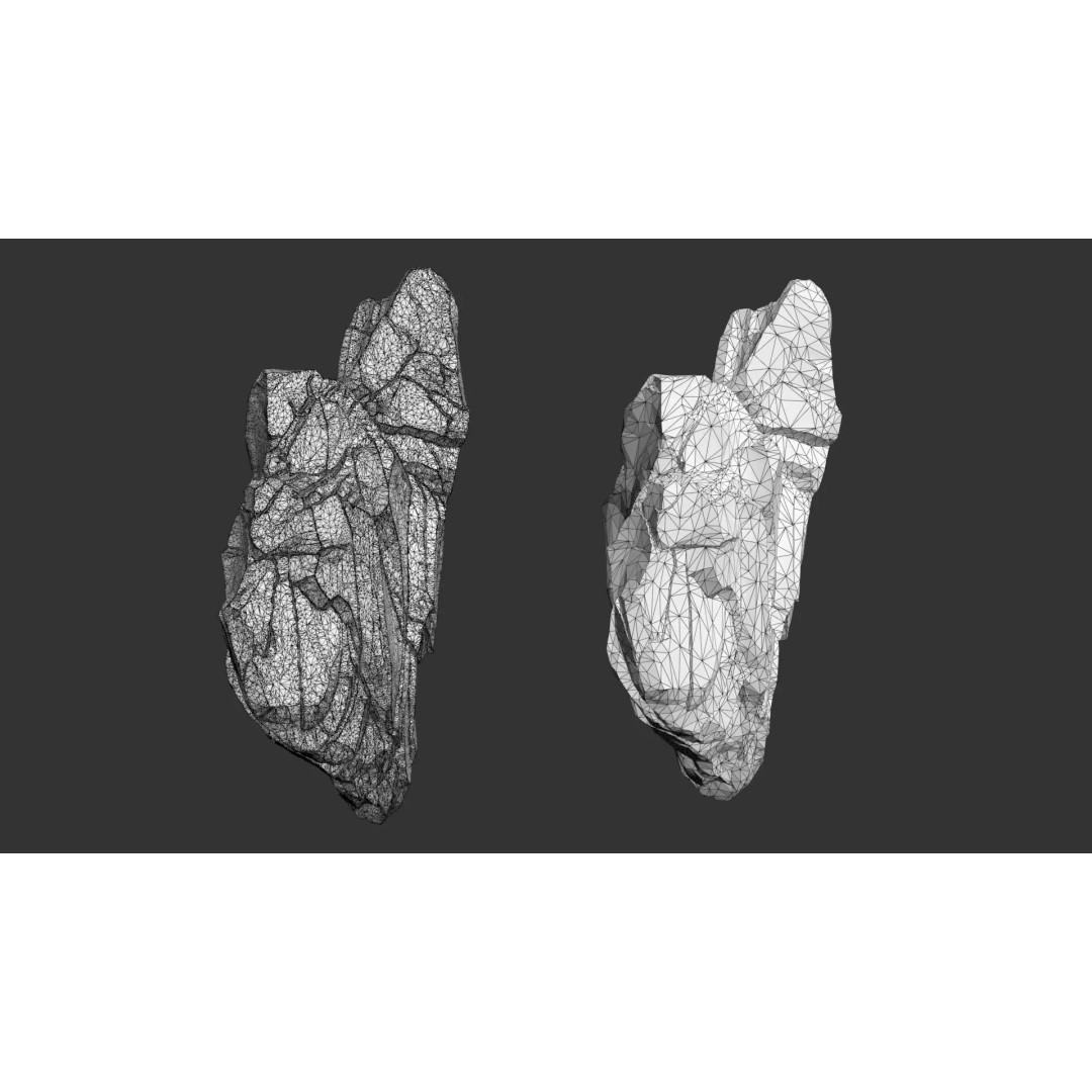 Modular Cliff Rocks 3D Model – Low Poly & High Poly Game Asset, FBX/OBJ - View 26
