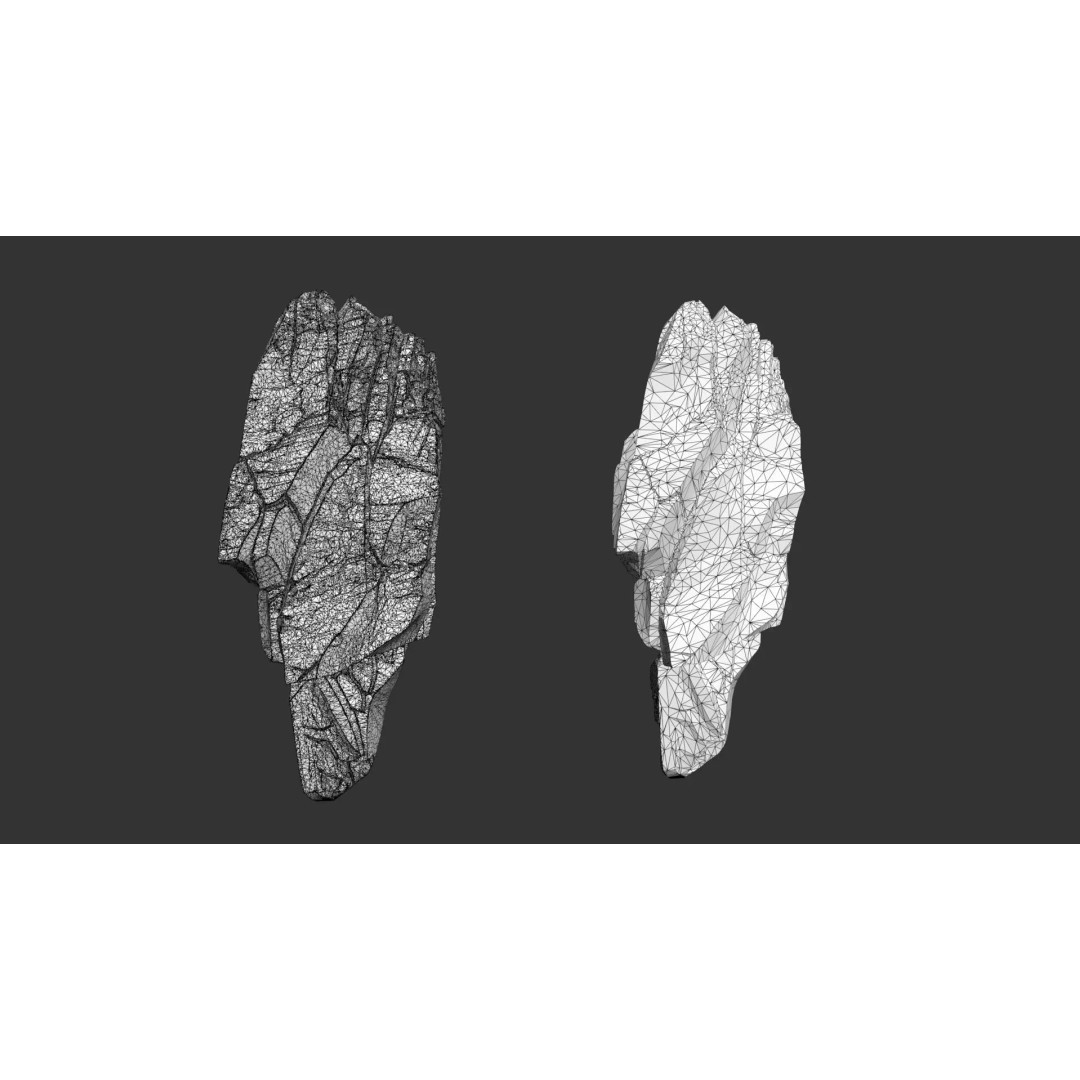 Modular Cliff Rocks 3D Model – Low Poly & High Poly Game Asset, FBX/OBJ - View 29