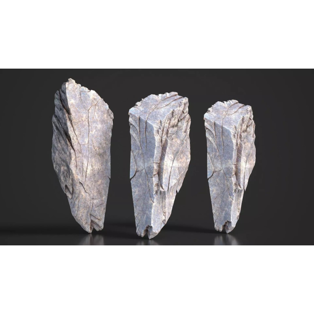 Modular Cliff Rocks 3D Model – Low Poly & High Poly Game Asset, FBX/OBJ - View 5