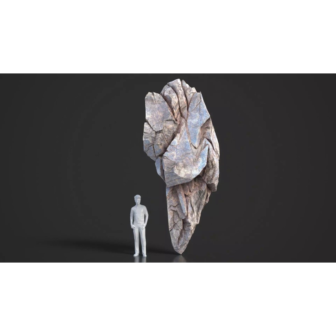 Modular Cliff Rocks 3D Model – Low Poly & High Poly Game Asset, FBX/OBJ - View 6