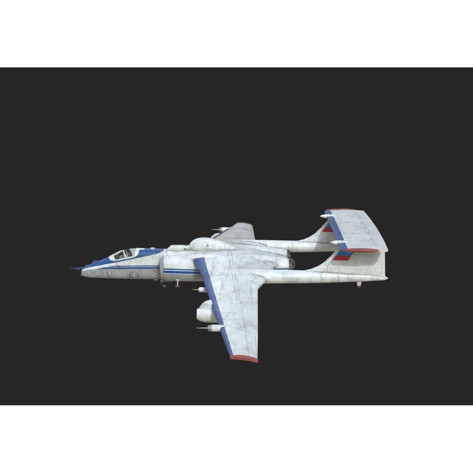 Russian Air Force M-55 Geophysics - Low-Poly Game-Ready 3D Model - View 11
