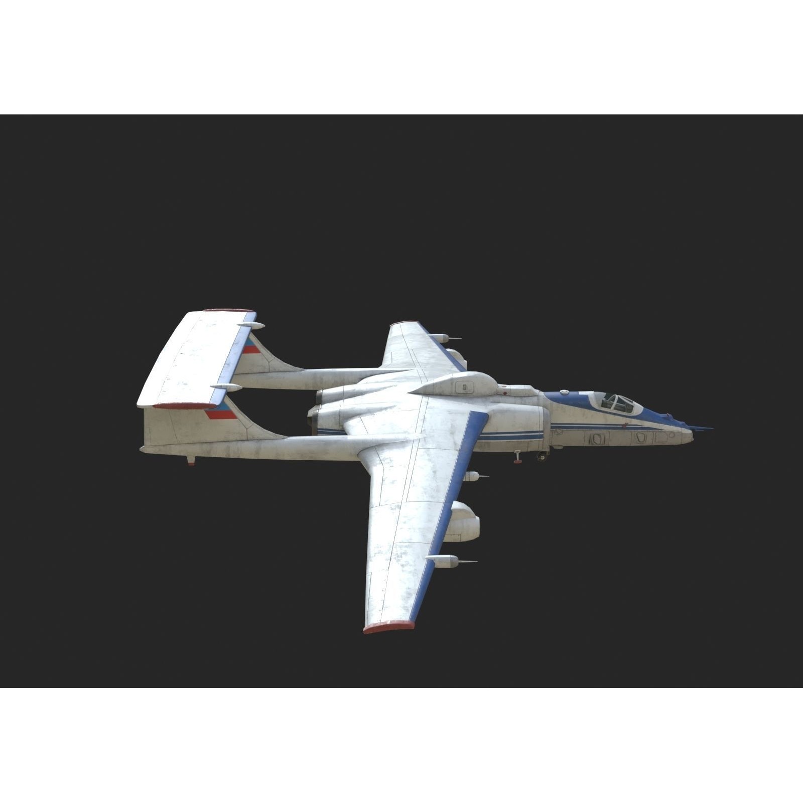 Russian Air Force M-55 Geophysics - Low-Poly Game-Ready 3D Model - View 12