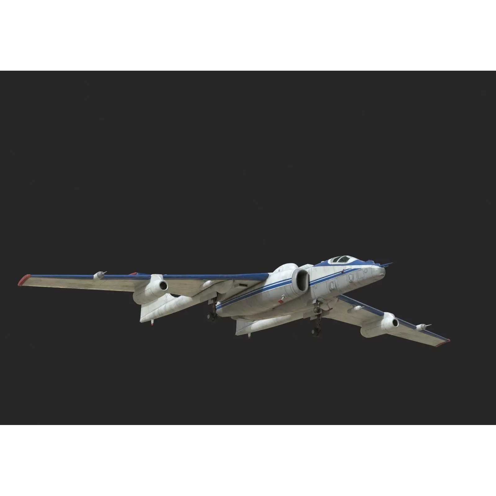 Russian Air Force M-55 Geophysics - Low-Poly Game-Ready 3D Model - View 2