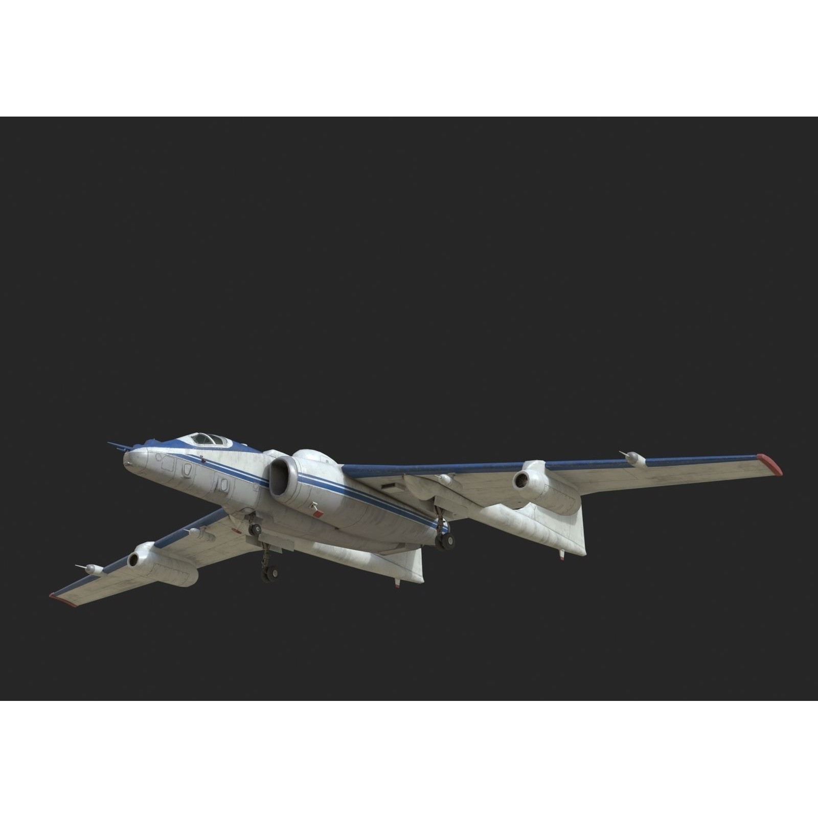 Russian Air Force M-55 Geophysics - Low-Poly Game-Ready 3D Model - View 3