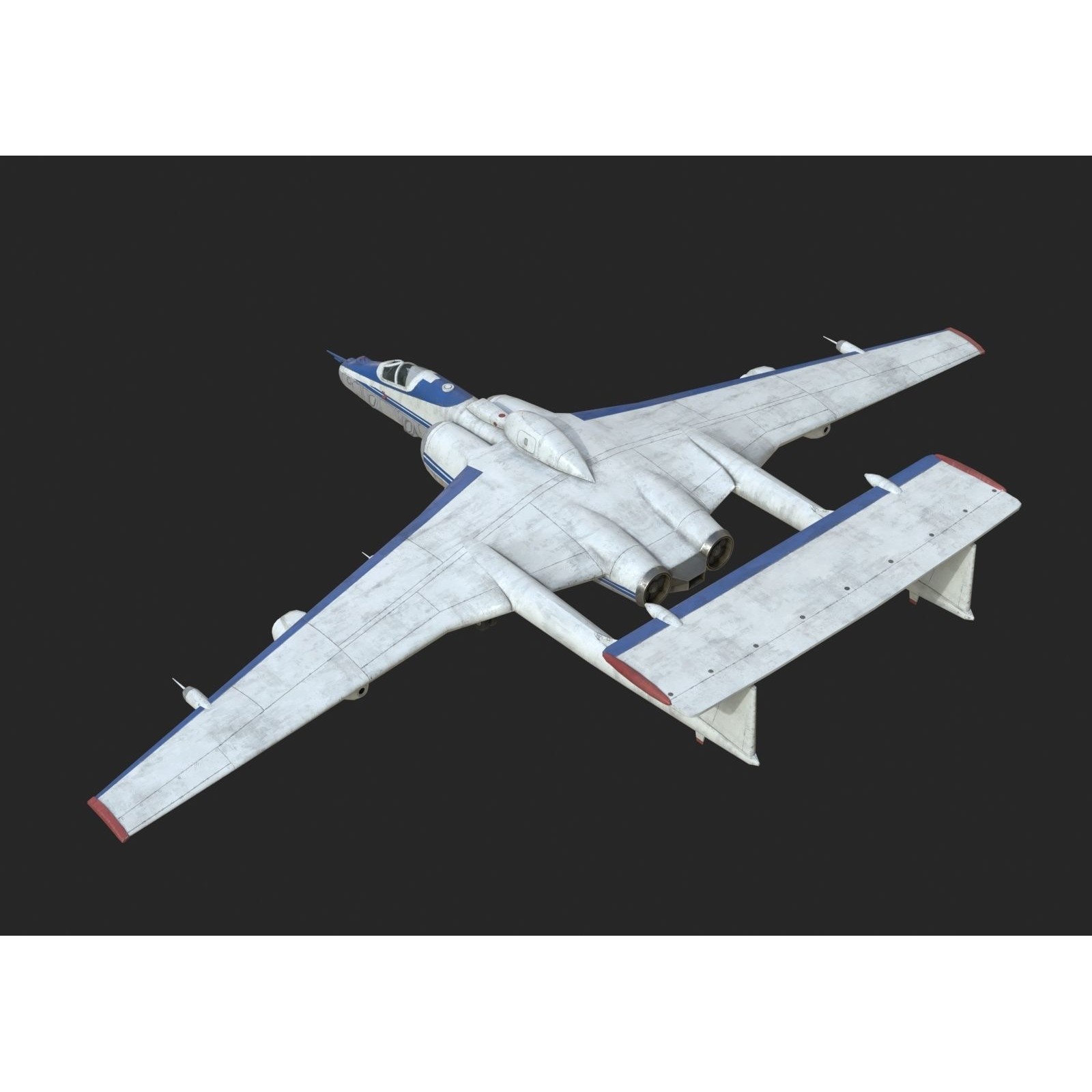 Russian Air Force M-55 Geophysics - Low-Poly Game-Ready 3D Model - View 5