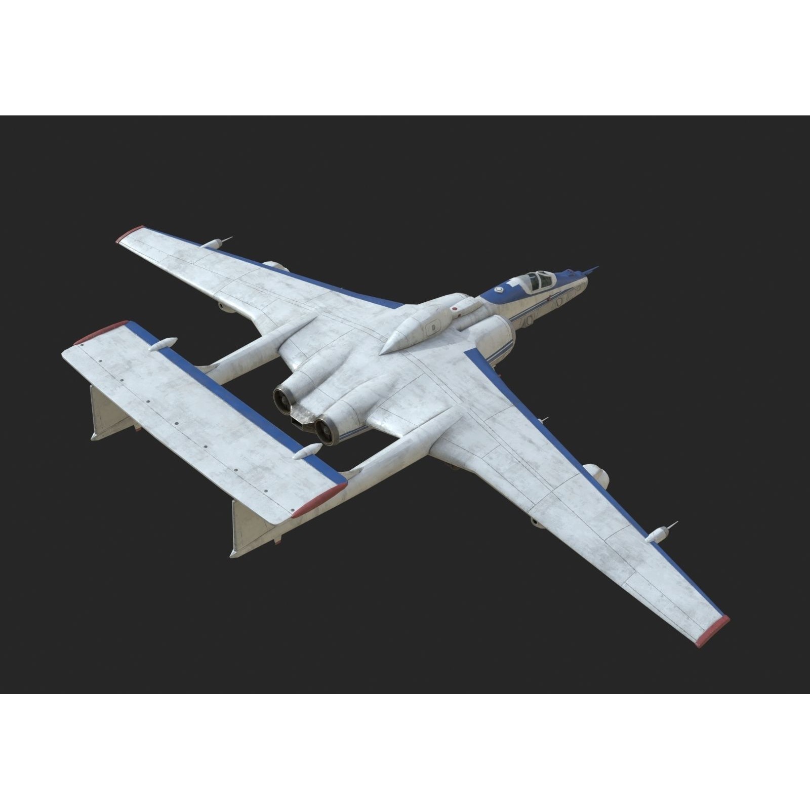 Russian Air Force M-55 Geophysics - Low-Poly Game-Ready 3D Model - View 6