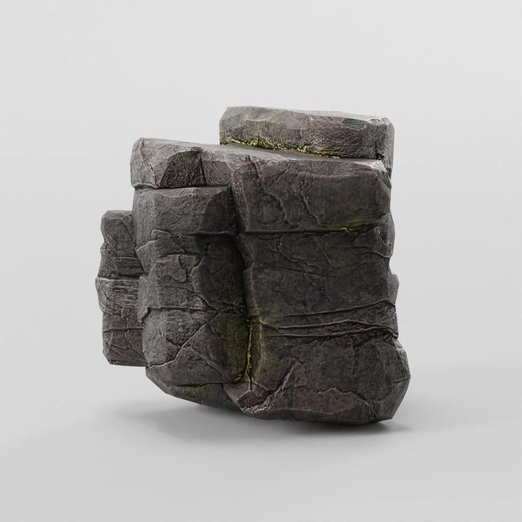Mountain Rock 3D Model – Low Poly PBR Modular Landscape Asset, FBX - View 10
