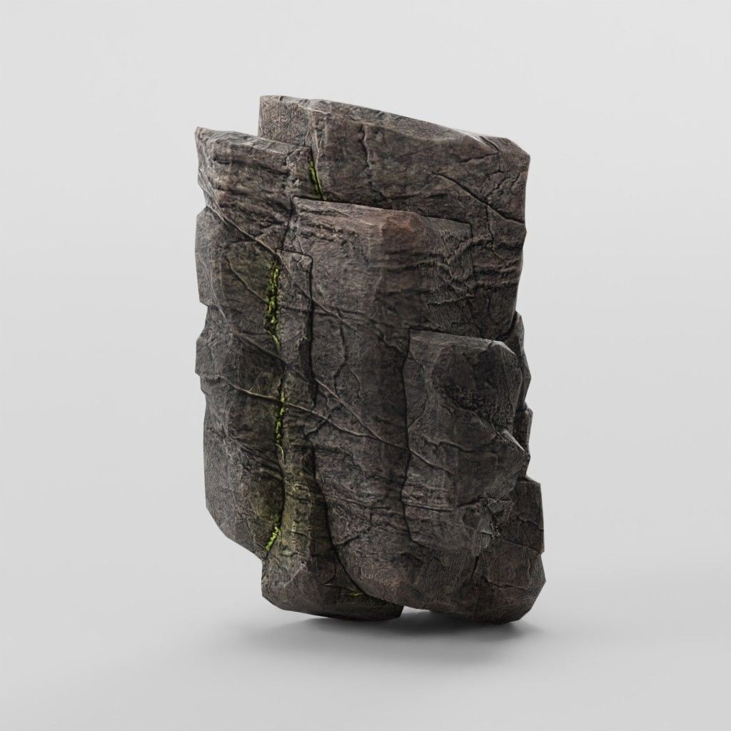 Mountain Rock 3D Model – Low Poly PBR Modular Landscape Asset, FBX - View 11