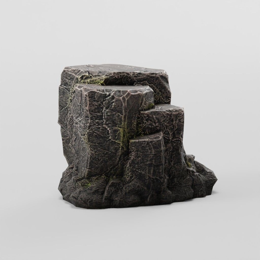 Mountain Rock 3D Model – Low Poly PBR Modular Landscape Asset, FBX - View 12