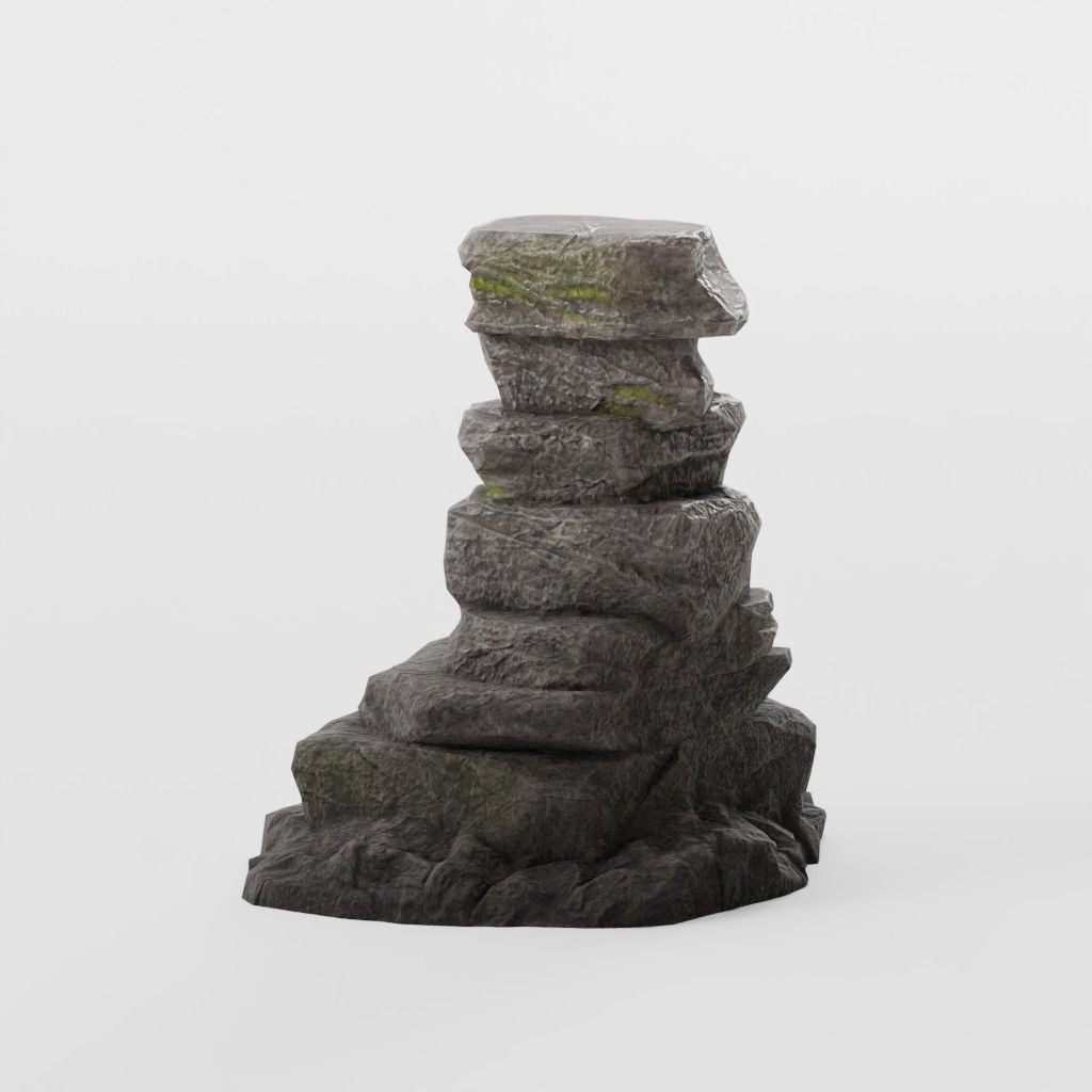 Mountain Rock 3D Model – Low Poly PBR Modular Landscape Asset, FBX - View 13
