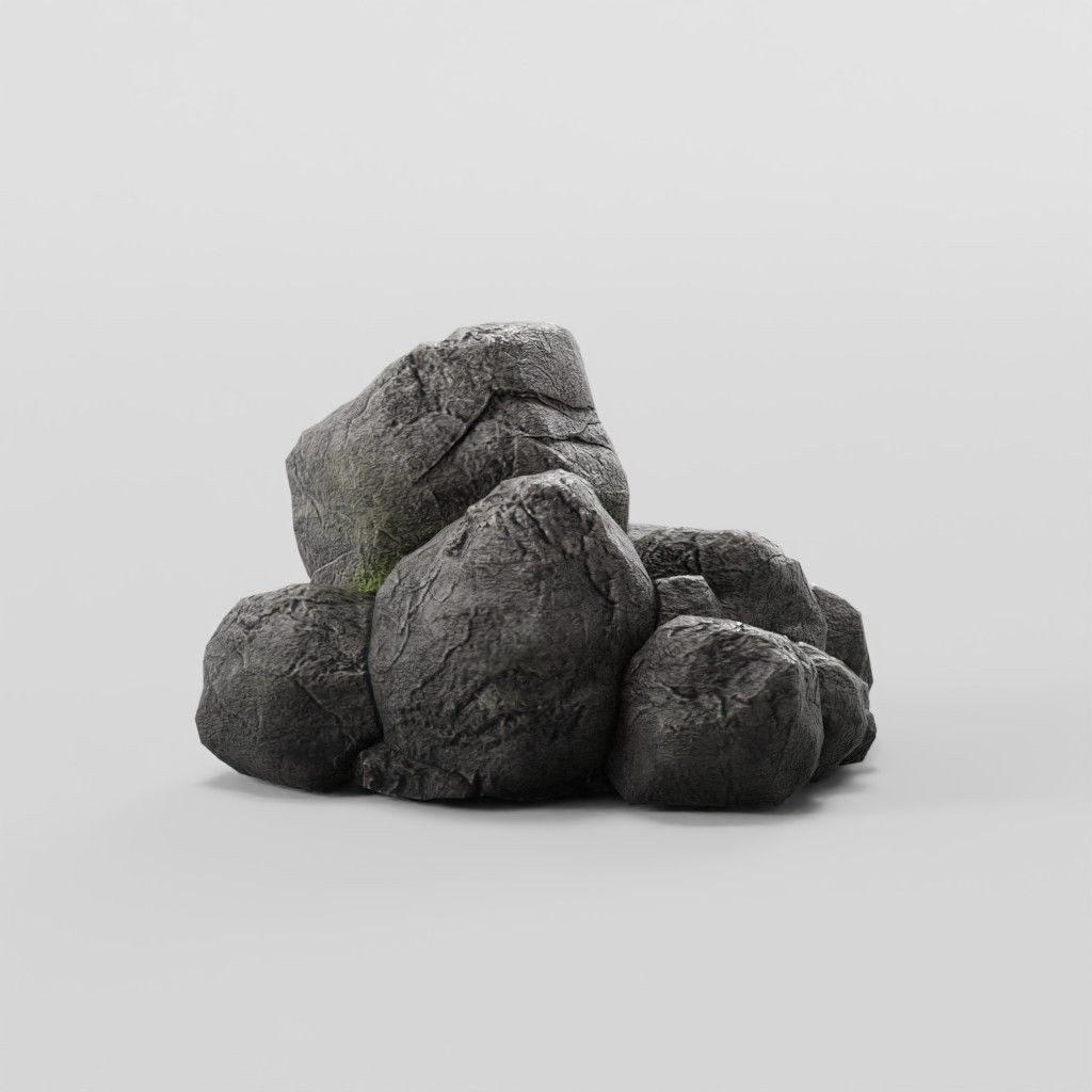 Mountain Rock 3D Model – Low Poly PBR Modular Landscape Asset, FBX - View 18