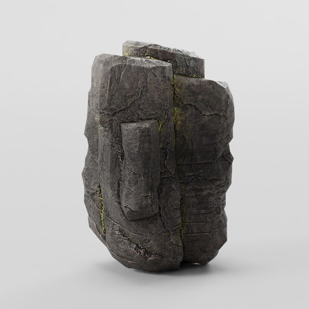 Mountain Rock 3D Model – Low Poly PBR Modular Landscape Asset, FBX - View 19