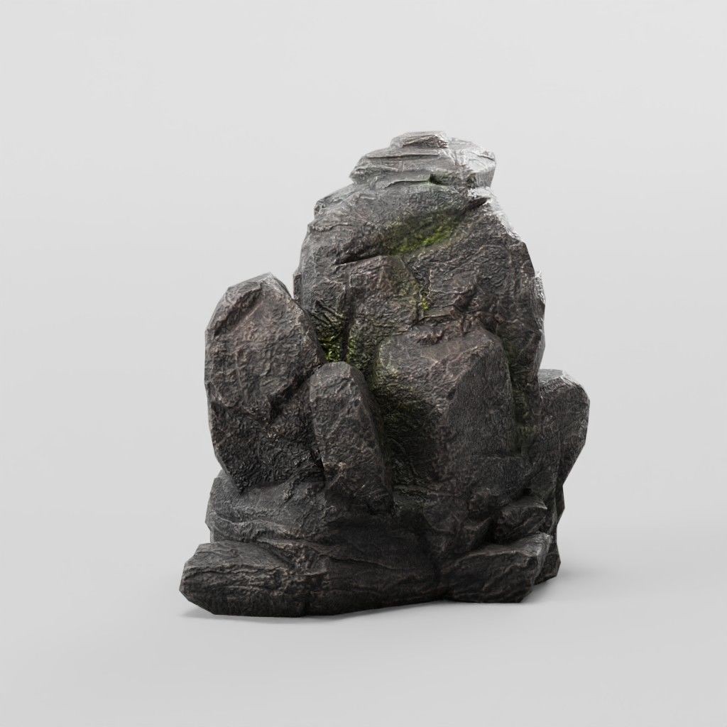 Mountain Rock 3D Model – Low Poly PBR Modular Landscape Asset, FBX - View 21