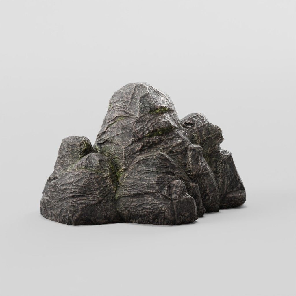 Mountain Rock 3D Model – Low Poly PBR Modular Landscape Asset, FBX - View 22