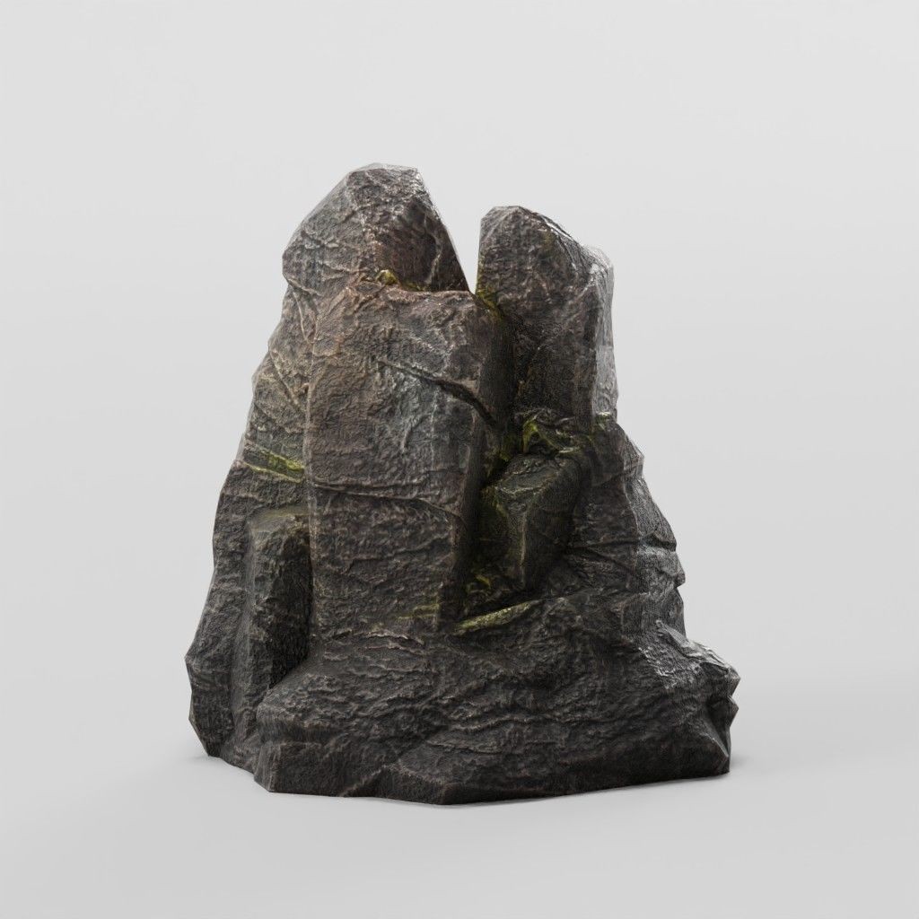 Mountain Rock 3D Model – Low Poly PBR Modular Landscape Asset, FBX - View 23