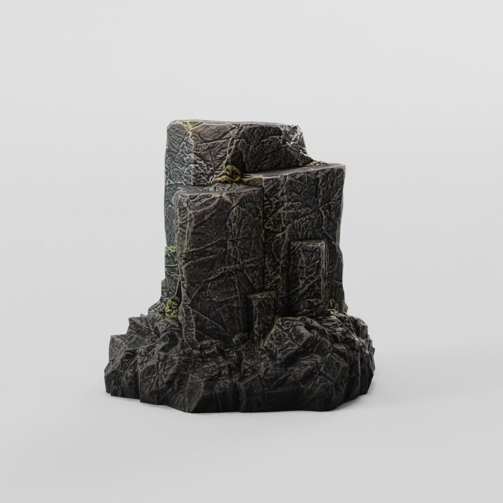 Mountain Rock 3D Model – Low Poly PBR Modular Landscape Asset, FBX - View 4