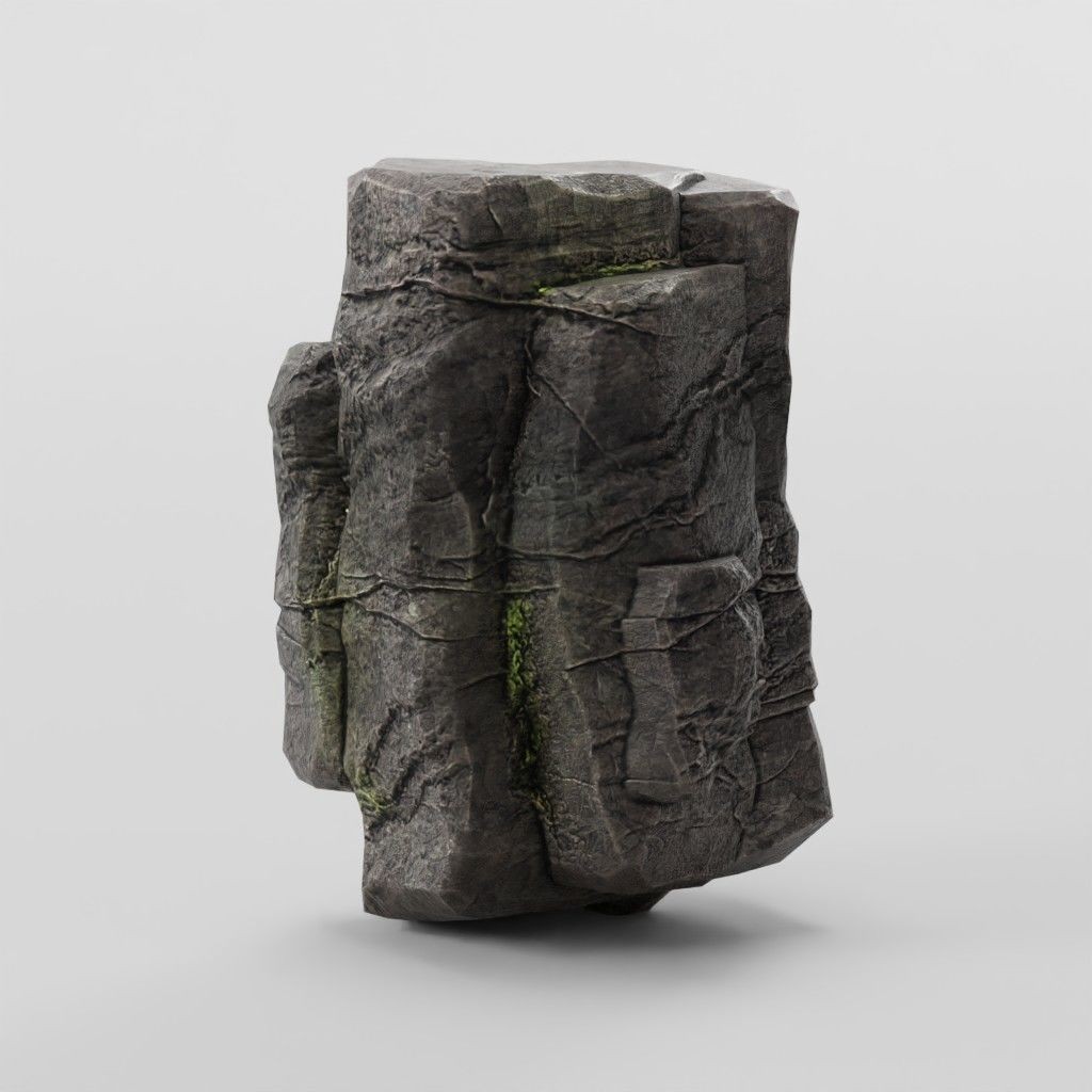 Mountain Rock 3D Model – Low Poly PBR Modular Landscape Asset, FBX - View 5