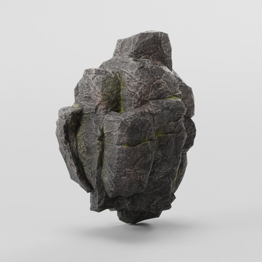 Mountain Rock 3D Model – Low Poly PBR Modular Landscape Asset, FBX - View 6