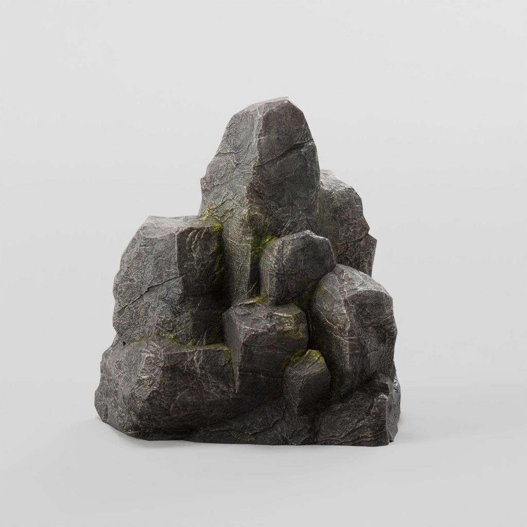 Mountain Rock 3D Model – Low Poly PBR Modular Landscape Asset, FBX - View 7