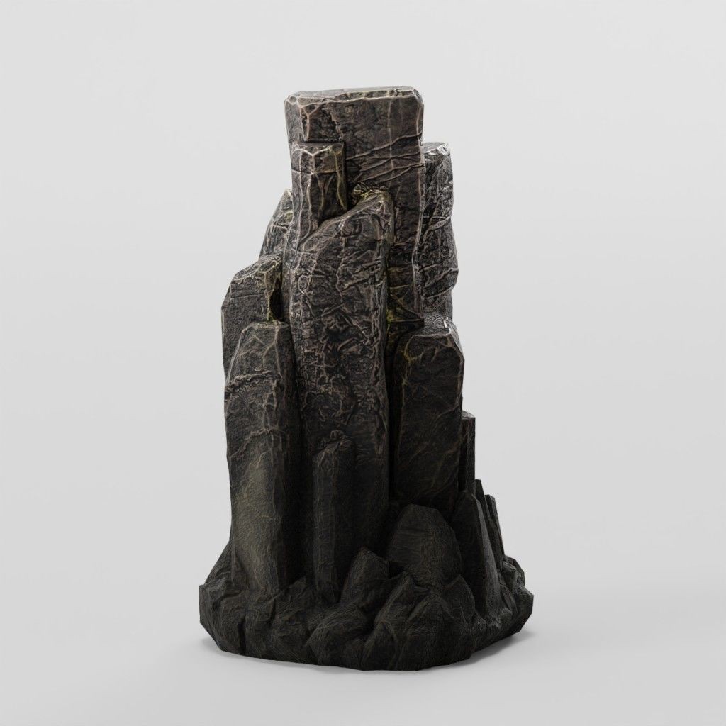 Mountain Rock 3D Model – Low Poly PBR Modular Landscape Asset, FBX - View 8