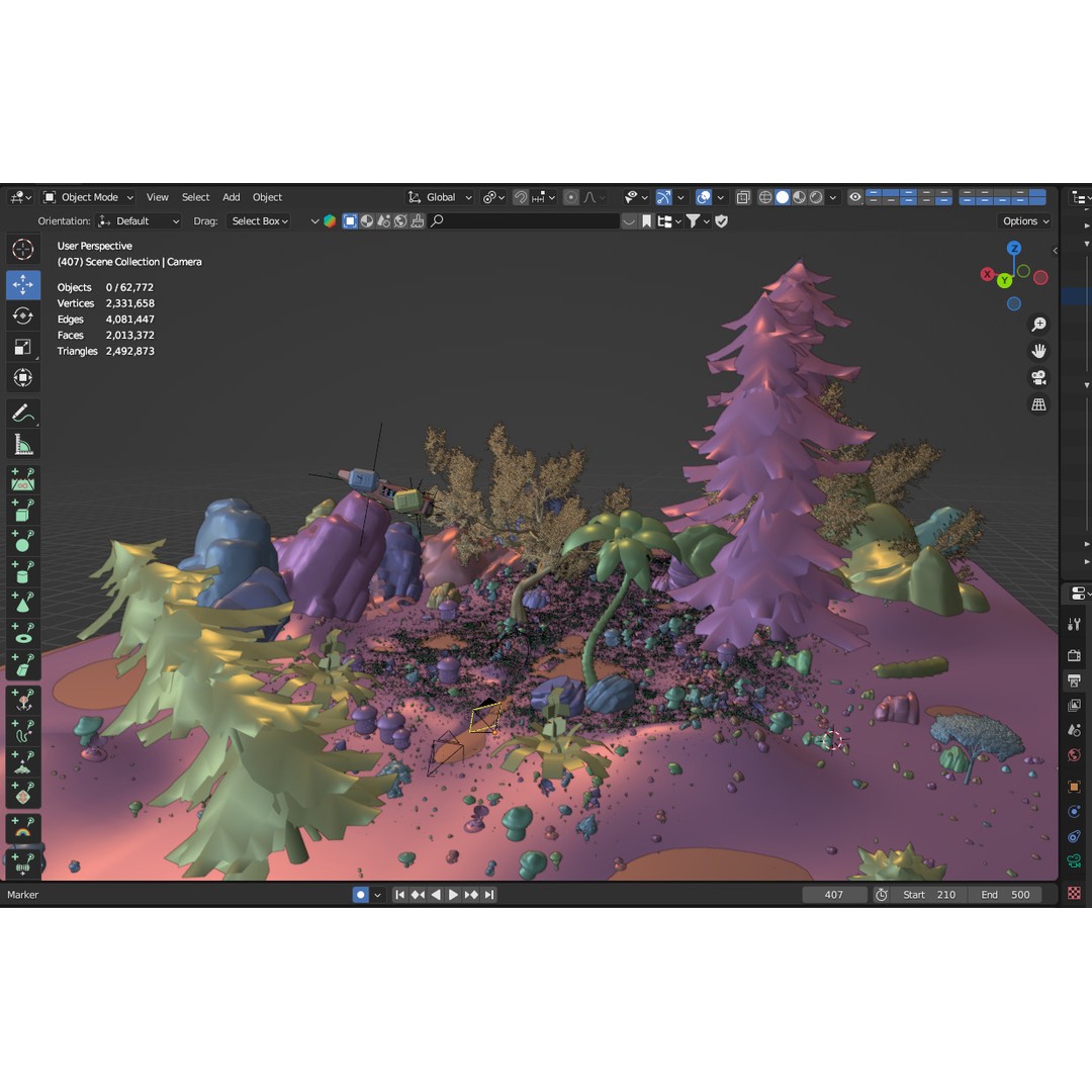Fantasy Mushroom Village 3D Model – Stylized Environment for Games, FBX