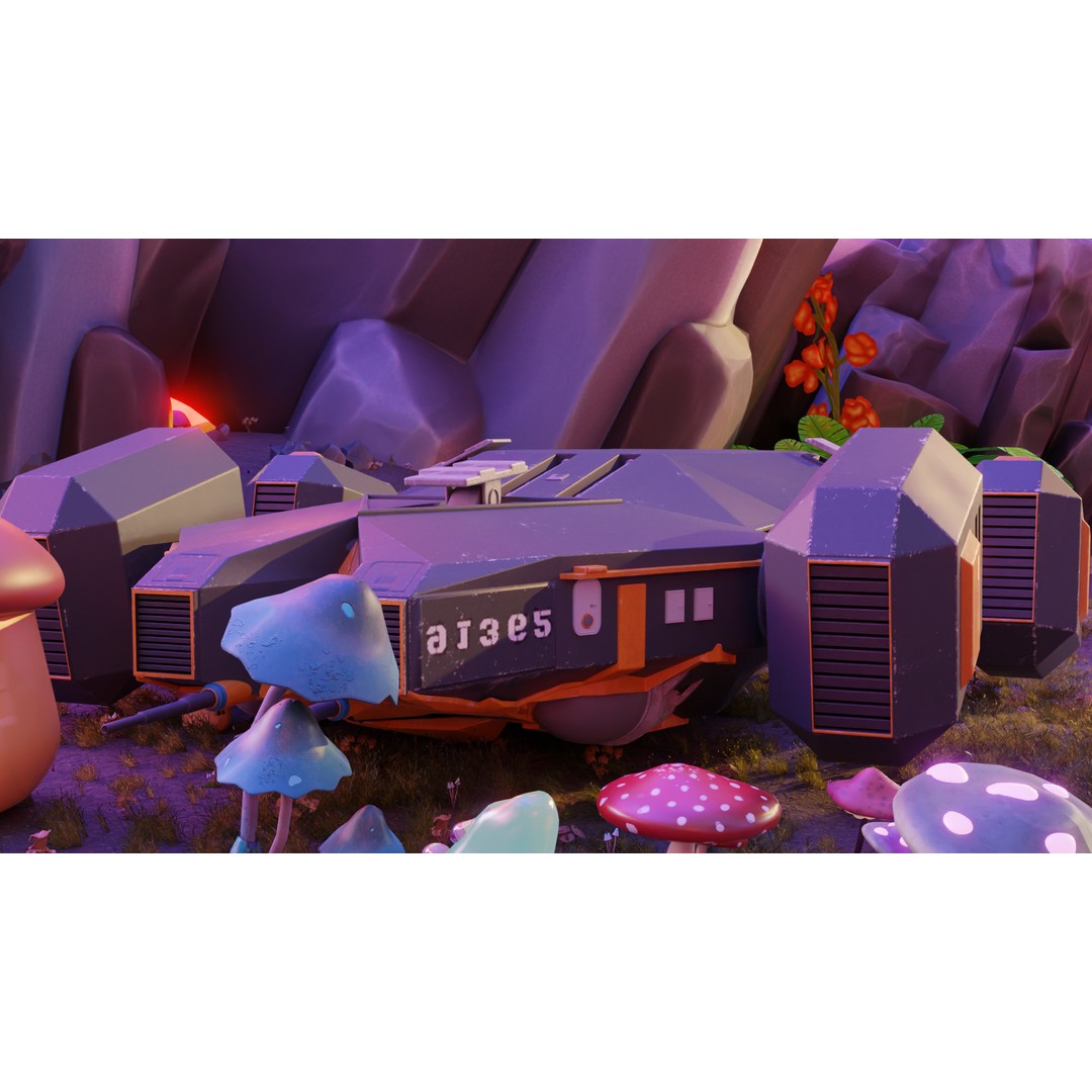 Fantasy Mushroom Village 3D Model – Stylized Environment for Games, FBX - View 11
