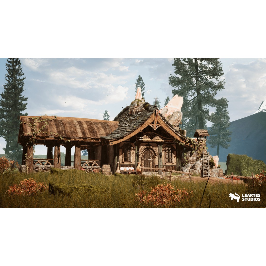 Crystals and Crafting Environment 3D Model – Low Poly Game Asset, FBX - View 3