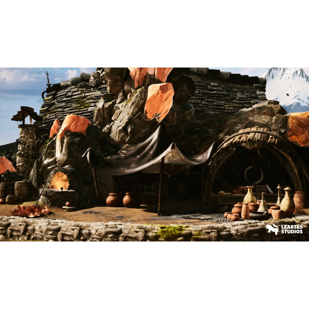 Crystals and Crafting Environment 3D Model – Low Poly Game Asset, FBX - View 5