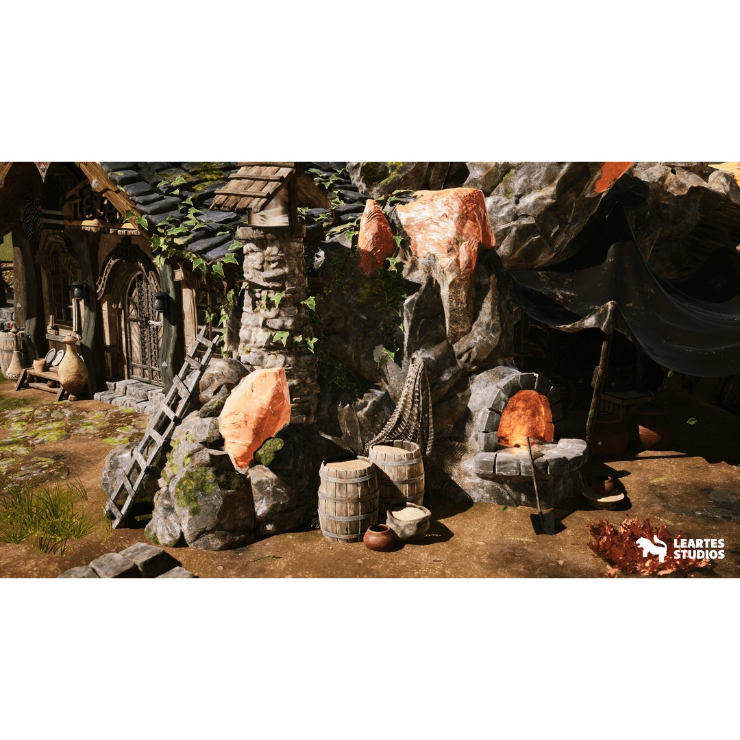 Crystals and Crafting Environment 3D Model – Low Poly Game Asset, FBX - View 8