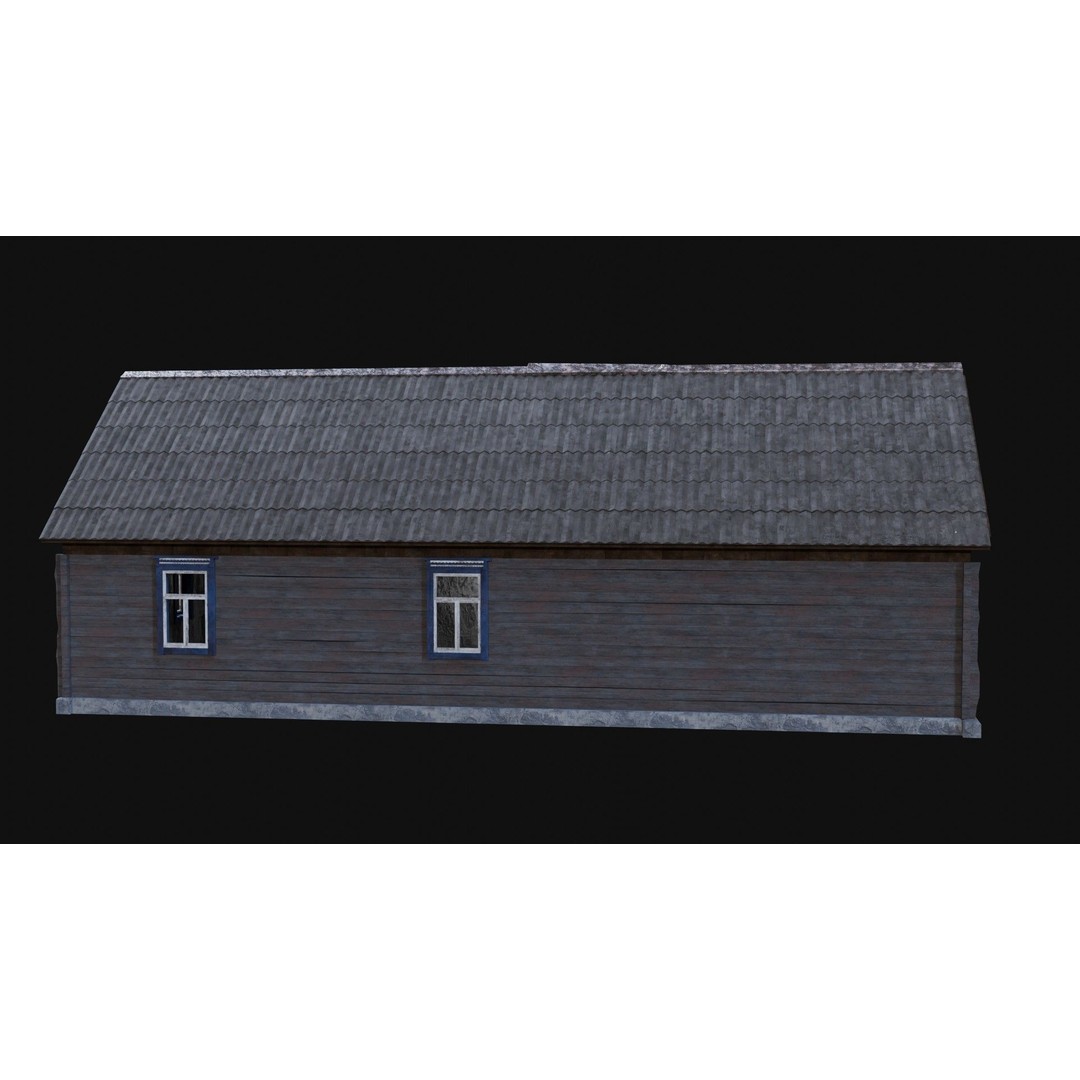 Soviet Wooden House 3D Model – Low Poly Game Asset, FBX & OBJ - View 18