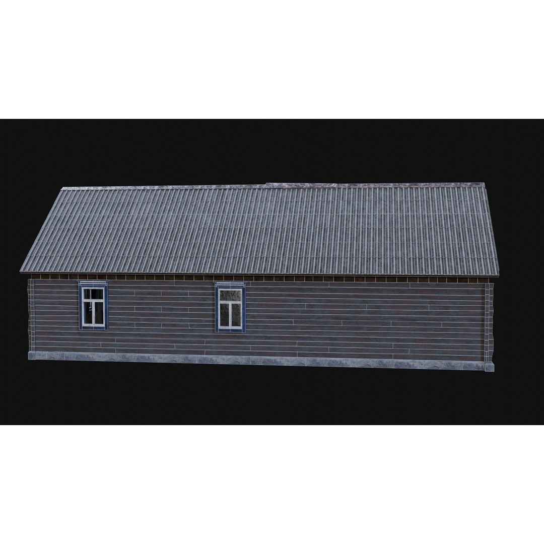 Soviet Wooden House 3D Model – Low Poly Game Asset, FBX & OBJ - View 22