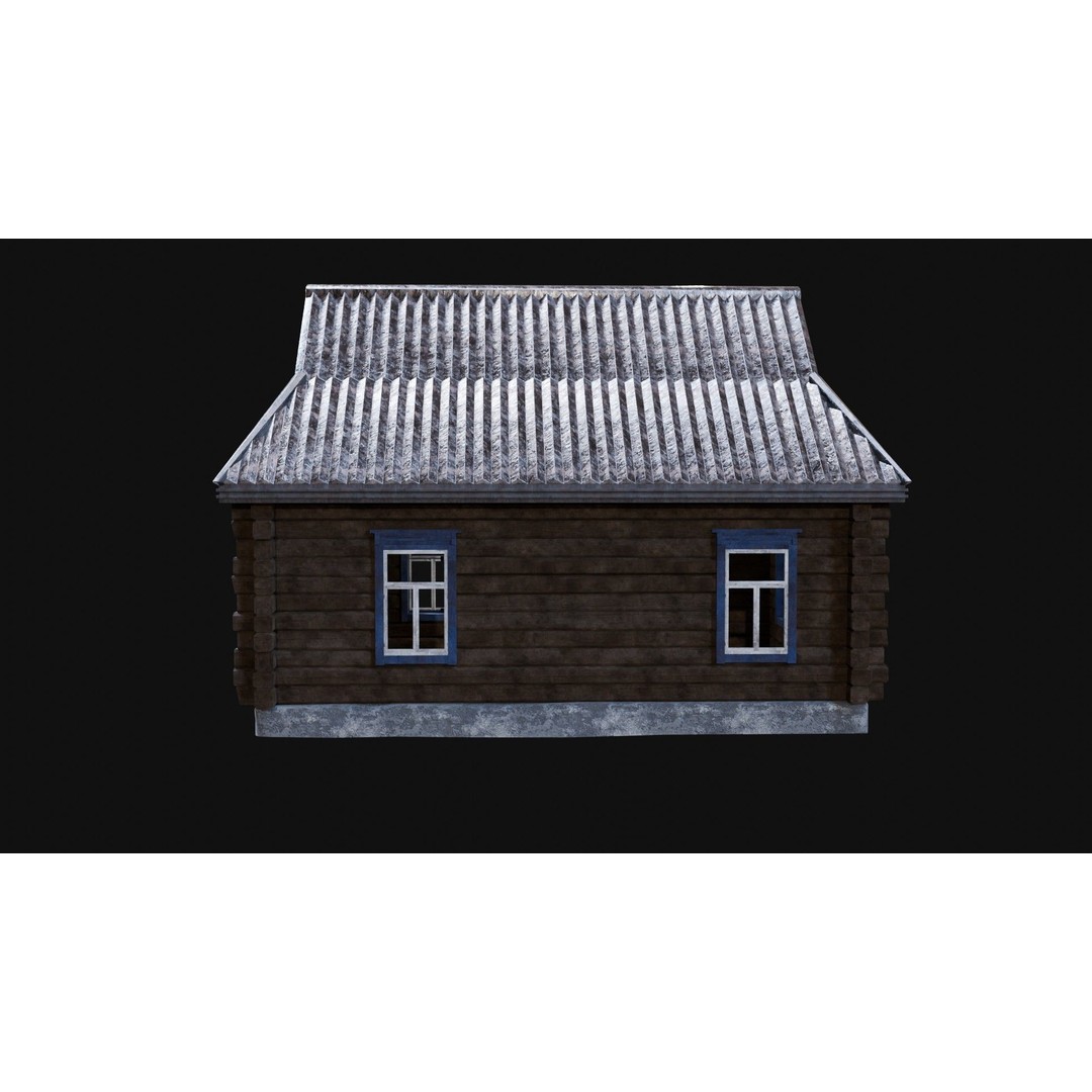 Soviet Wooden House 3D Model – Low Poly Game Asset, FBX & OBJ - View 25